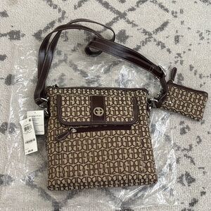 Giani Bernini Brown and Tan Crossbody Bag